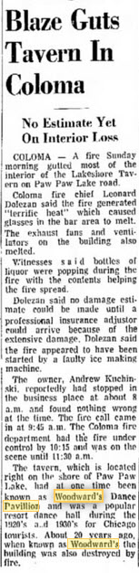 Woodwards Pavillion - AUG 1968 ARTICLE - STRUCTURE DESTROYED BY FIRE